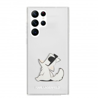 KLHCS22LCFNRC Karl Lagerfeld PC/TPU Choupette Eat Zadní Kryt pro Samsung Galaxy S22 Ultra Transparent