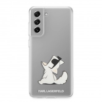 KLHCS21FCFNRC Karl Lagerfeld PC/TPU Choupette Eat Zadní Kryt pro Samsung Galaxy S21 FE 5G Transparent