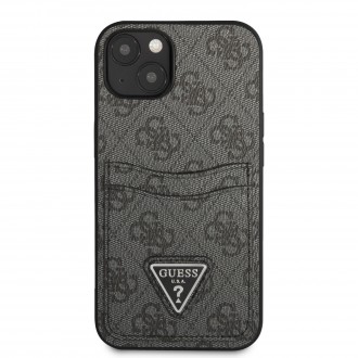 GUHCP13MP4TPK Guess 4G Saffiano Double Card Zadní Kryt pro iPhone 13 Black