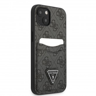GUHCP13MP4TPK Guess 4G Saffiano Double Card Zadní Kryt pro iPhone 13 Black