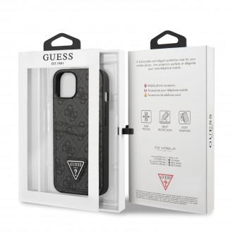 GUHCP13MP4TPK Guess 4G Saffiano Double Card Zadní Kryt pro iPhone 13 Black