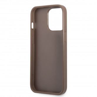 GUHCP13XP4TPW Guess 4G Saffiano Double Card Zadní Kryt pro iPhone 13 Pro Max Brown