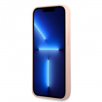 GUHCP13MPSATLP Guess PU Saffiano Triangle Zadní Kryt pro iPhone 13 Pink