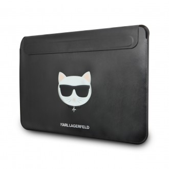 Karl Lagerfeld Kožené Choupette Sleeve Pouzdro pro MacBook Air/Pro + Choupette Head Saffiano PU Pouch S/M Grey