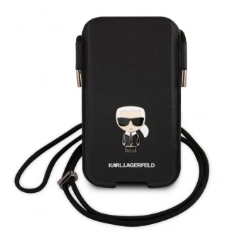 Karl Lagerfeld Kožené Sleeve Pouzdro pro MacBook Air/Pro + Saffiano Metal Logo PU Pouch L Black