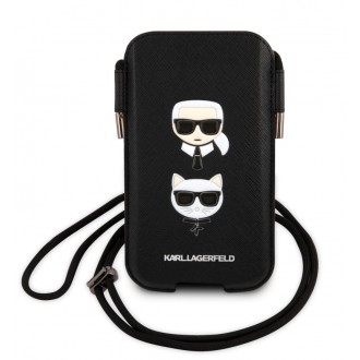 Karl Lagerfeld Kožené Sleeve Pouzdro pro MacBook Air/Pro + K&C Head Saffiano PU Pouch L Black