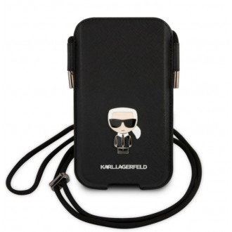 Karl Lagerfeld Kožené Sleeve Pouzdro pro MacBook Air/Pro + Saffiano Metal Logo PU Pouch S/M Black