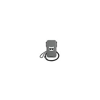 Karl Lagerfeld Kožené Choupette Sleeve Pouzdro pro MacBook Air/Pro + Choupette Head Saffiano PU Pouch L Grey