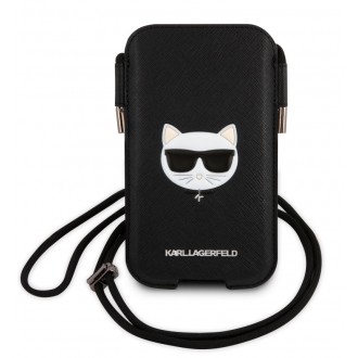 Karl Lagerfeld Kožené Choupette Sleeve Pouzdro pro MacBook Air/Pro + K&C Head Saffiano PU Pouch L Black