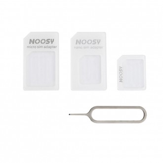 Sada adaptérů Noosy pro SIM karty + bílý klíč