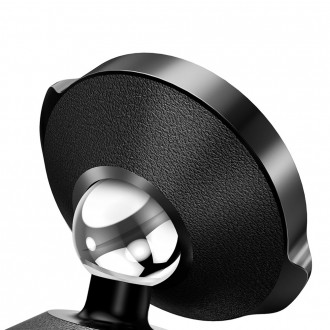 Baseus Small Ears Series přilnavý kožený magnetický držák telefonu do auta černý (SUER-F01)