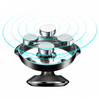 Baseus Small Ears Series přilnavý kožený magnetický držák telefonu do auta černý (SUER-F01)