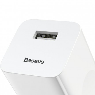 Baseus Charging Quick Charger EU napájecí adaptér USB Quick Charge 3.0 QC 3.0 bílý (CCALL-BX02)