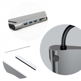 Baseus Enjoyment Multifunkční dokovací stanice pro MacBook Laptop HUB Stand Adapter 10in1 (CATSX-F0G)