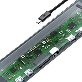 Baseus Enjoyment Multifunkční dokovací stanice pro MacBook Laptop HUB Stand Adapter 10in1 (CATSX-F0G)