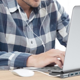 Baseus Enjoyment Multifunkční dokovací stanice pro MacBook Laptop HUB Stand Adapter 10in1 (CATSX-F0G)