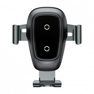 Baseus Metal Gravity Wireless Charger kovový držák větracího otvoru do auta Qi bezdrátová nabíječka černá (WXYL-B0A)