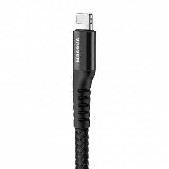Baseus Fish Eye Spring Data Cable pružinový kabel USB / Lightning 1M 2A černý (CALSR-01)