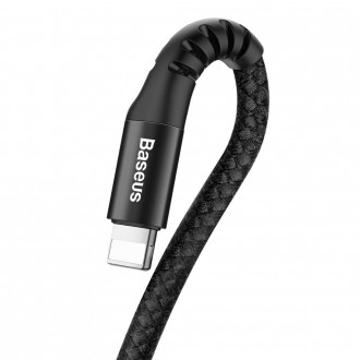 Baseus Fish Eye Spring Data Cable pružinový kabel USB / Lightning 1M 2A černý (CALSR-01)