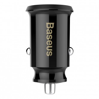 Baseus Grain Car Charger mini nabíječka do auta 2x USB 3.1A černá (CCALL-ML01)