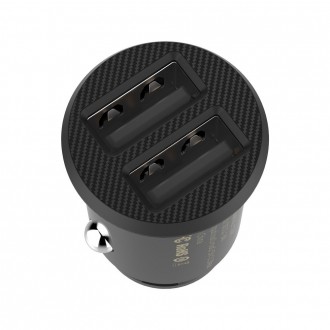 Baseus Grain Car Charger mini nabíječka do auta 2x USB 3.1A černá (CCALL-ML01)