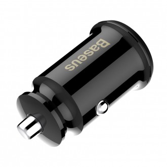 Baseus Grain Car Charger mini nabíječka do auta 2x USB 3.1A černá (CCALL-ML01)