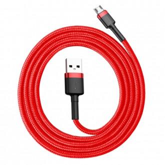 Baseus Cafule Cable odolný nylonový kabel USB / micro USB QC3.0 2.4A 1M červený (CAMKLF-B09)