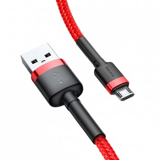 Baseus Cafule Cable odolný nylonový kabel USB / micro USB QC3.0 2.4A 1M červený (CAMKLF-B09)