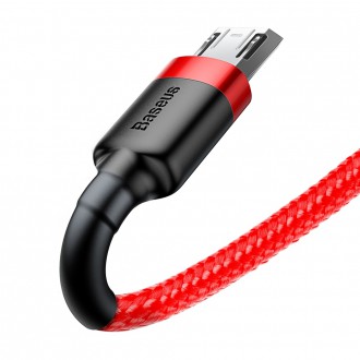 Baseus Cafule Cable odolný nylonový kabel USB / micro USB QC3.0 2.4A 1M červený (CAMKLF-B09)