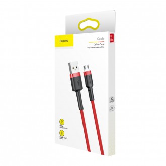 Baseus Cafule Cable odolný nylonový kabel USB / micro USB QC3.0 2.4A 1M červený (CAMKLF-B09)
