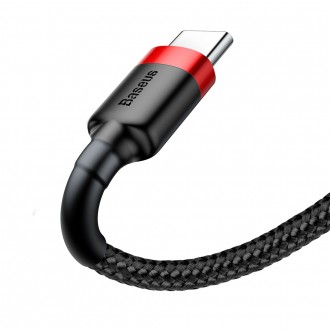 Baseus Cafule Cable odolný nylonový kabel USB / USB-C QC3.0 3A 0,5M černo-červený (CATKLF-A91)