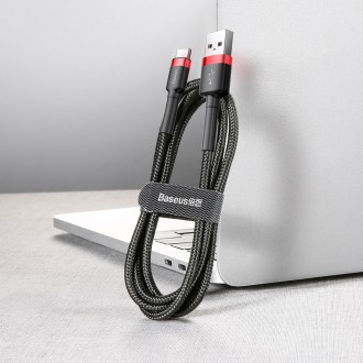 Baseus Cafule Cable odolný nylonový kabel USB / USB-C QC3.0 3A 0,5M černo-červený (CATKLF-A91)