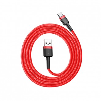 Baseus Cafule Cable odolný nylonový kabel USB / USB-C QC3.0 3A 1M červený (CATKLF-B09)