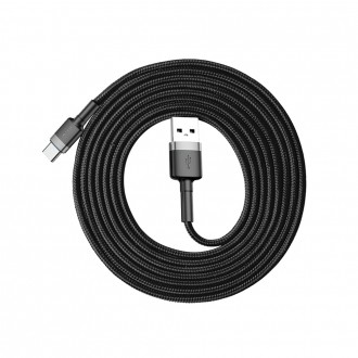 Baseus Cafule Cable odolný nylonový kabel USB / USB-C QC3.0 2A 2M černo-šedý (CATKLF-CG1)