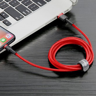 Baseus Cafule Cable odolný nylonový kabel USB / Lightning QC3.0 2.4A 0.5M červený (CALKLF-A09)