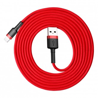 Baseus Cafule Cable odolný nylonový kabel USB / Lightning QC3.0 1.5A 2M červený (CALKLF-C09)