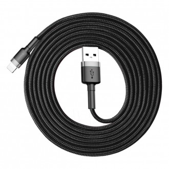 Baseus Cafule Cable odolný nylonový kabel USB / Lightning QC3.0 1.5A 2M černý (CALKLF-CG1)