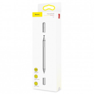 Baseus Golden Cudgel oboustranný kapacitní disk stylus + gelové pero stříbrné (ACPCL-0S)