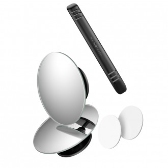 Baseus Full-view Blind-Spot Mirror 2x přídavné boční zrcátko do auta vypouklé slepý úhel černé (ACMDJ-01)