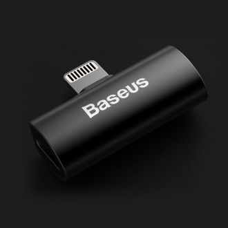 Baseus Audio Converter L46 adaptér z Lightning na 2x Lightning port černý (CAL46-01)
