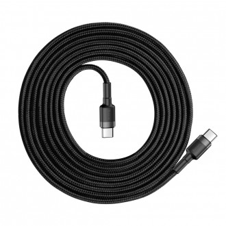 Baseus Cafule Cable odolný nylonový kabel USB-C PD / USB-C PD PD2.0 60W 20V 3A QC3.0 2M černo-šedý (CATKLF-HG1)