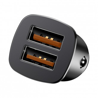 Baseus Square chytrá nabíječka do auta 2x USB QC3.0 Quick Charge 3.0 SCP AFC 30W černá (CCALL-DS01)