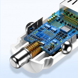 Baseus Kruhová chytrá nabíječka do auta 2x USB QC3.0 Quick Charge 3.0 SCP AFC 30W černá (CCALL-YD01)