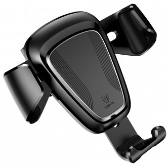 Baseus Gravity Car Mount gravitační držák vzduchového ventilu do auta pro 4-6" telefon černý (SUYL-01)