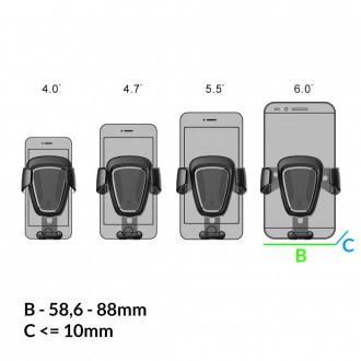 Baseus Gravity Car Mount gravitační držák vzduchového ventilu do auta pro 4-6" telefon černý (SUYL-01)