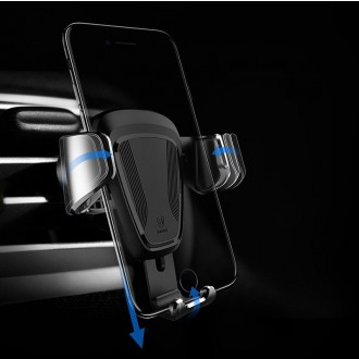 Baseus Gravity Car Mount gravitační držák vzduchového ventilu do auta pro 4-6" telefon černý (SUYL-01)