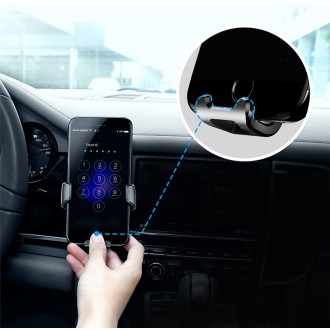 Baseus Gravity Car Mount gravitační držák vzduchového ventilu do auta pro 4-6" telefon černý (SUYL-01)