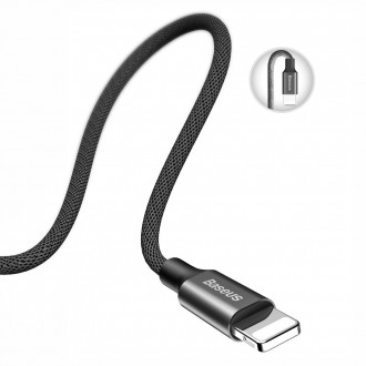 Textilní pletený kabel Baseus Yiven USB / Lightning 1,8M černý (CALYW-A01)