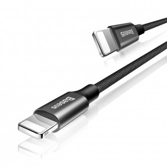 Textilní pletený kabel Baseus Yiven USB / Lightning 1,8M černý (CALYW-A01)