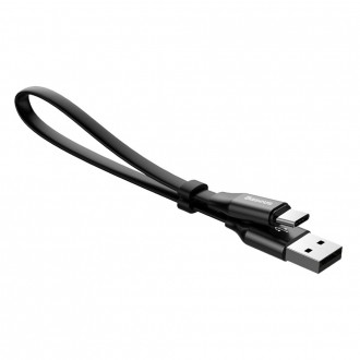 Baseus Nimble plochý kabel USB / USB-C kabel s držákem 2A 0,23M černý (CATMBJ-01)